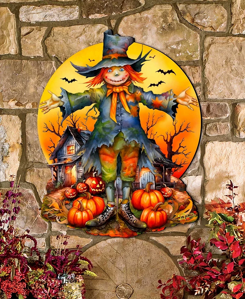 Designocracy Scarecrow Holiday Door Decor