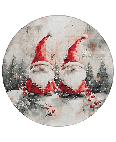 Addison Holiday Washable Indoor/Outdoor ACN1808 8'x8' Round Area Rug