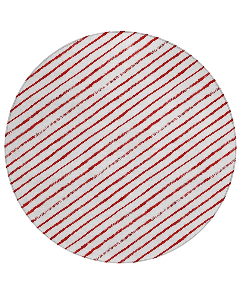 Addison Holiday Washable Indoor/Outdoor ACN1819 8'x8' Round Area Rug