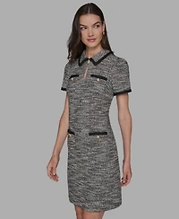 Karl Lagerfeld Paris Women's Collared Shift Dress