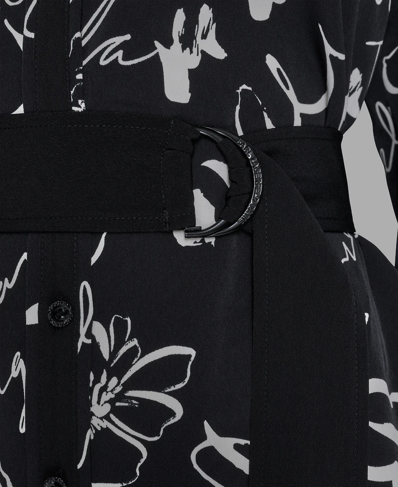 Karl Lagerfeld Paris Women's Printed Collared Shirt Dress