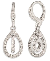 Givenchy Silver-Tone Crystal Pave Pear Drop Earrings