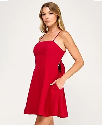 City Studios Juniors' Square Neck Rhinestone Trimmed Straps Dress