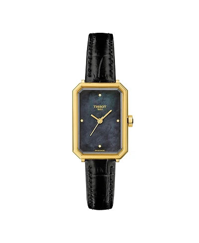 Tissot Women's Quartz Black Leather Strap Watch