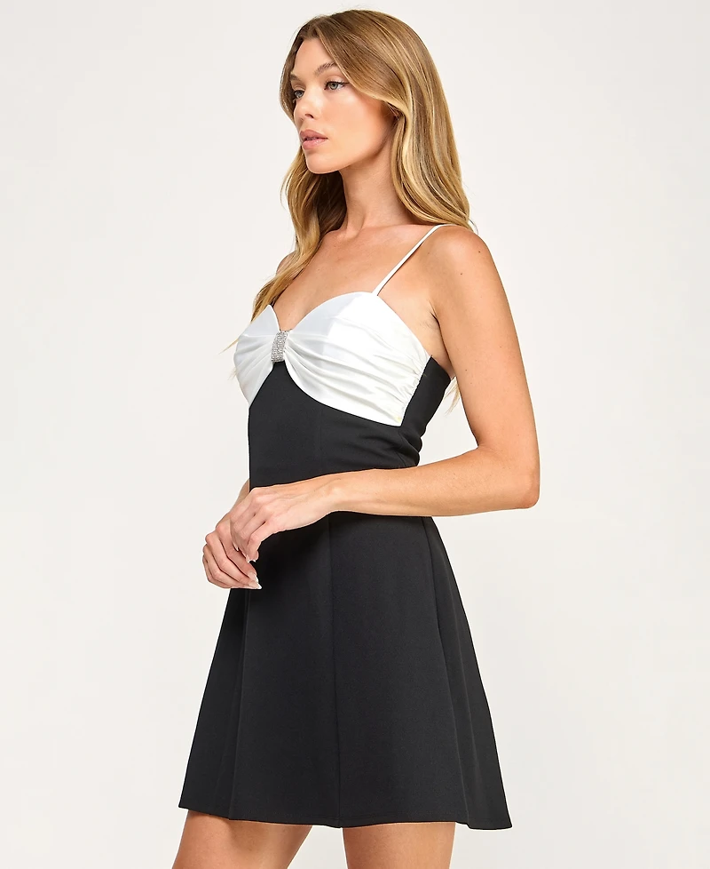 City Studios Juniors' Strappy Pleated Short Dress