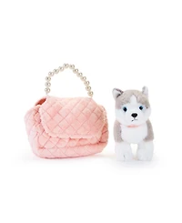 Geoffrey's Toy Box Fancy Pets 6" Plush Huskey and Purse Toy