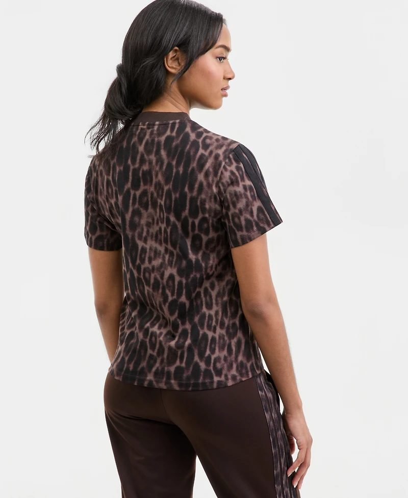 adidas Women's The Seasonal Essentials Leopard Print Crewneck T-Shirt