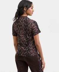 adidas Women's The Seasonal Essentials Leopard Print Crewneck T-Shirt