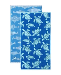 Tommy Bahama Fish Printed Cotton 2-Pc. Beach Towel Set, 72" x 36"