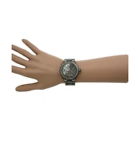 Gunmetal Metal and Rhinestiones Women Watch