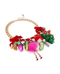 Betsey Johnson Faux Stone Santa Baby Statement Bib Necklace