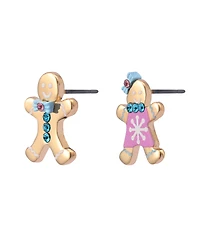 Betsey Johnson Faux Stone Santa Baby Gingerbread Stud Earrings