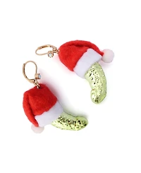 Betsey Johnson Faux Stone Santa Baby Pickle Drop Earrings