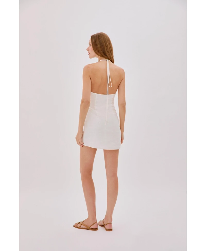 Labeca London Women's Sadie Linen Wrap Mini Dress