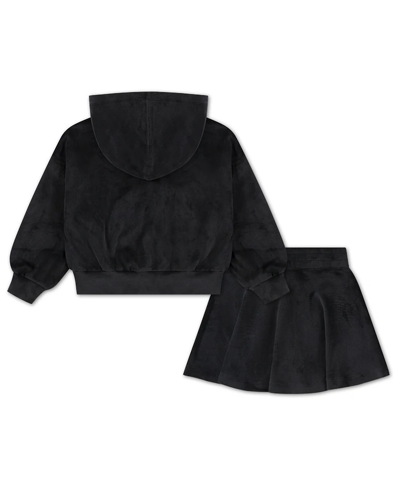Nike Girls 2T-4T 2-Piece Velour Scooter Hoodie and Skort Set