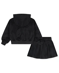 Nike Girls 2T-4T 2-Piece Velour Scooter Hoodie and Skort Set