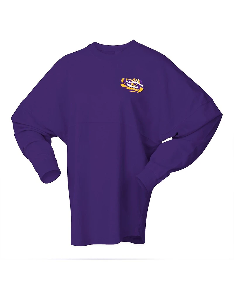 Spirit Jersey Women's Purple Lsu Tigers Oversized Preppy Long Sleeve T-Shirt