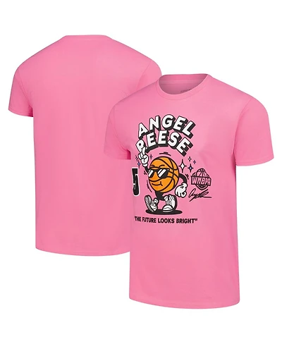 Kur8ted Men's and Women's Angel Reese Pink Wnba Gear The Future Looks Bright T-Shirt