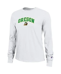 Champion Women's White Oregon Ducks Arch Over Logo Long Sleeve T-Shirt