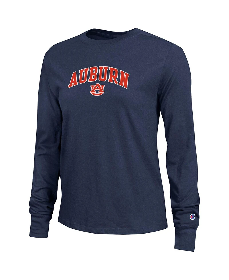 Champion Women's Navy Auburn Tigers Arch Over Logo Long Sleeve T-Shirt