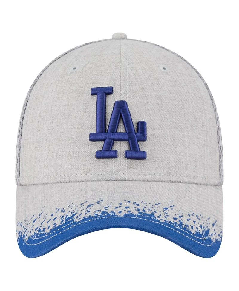 New Era Men's Gray Los Angeles Dodgers Visor Paint Splatter 39THIRTY Flex Hat