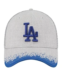 New Era Men's Gray Los Angeles Dodgers Visor Paint Splatter 39THIRTY Flex Hat