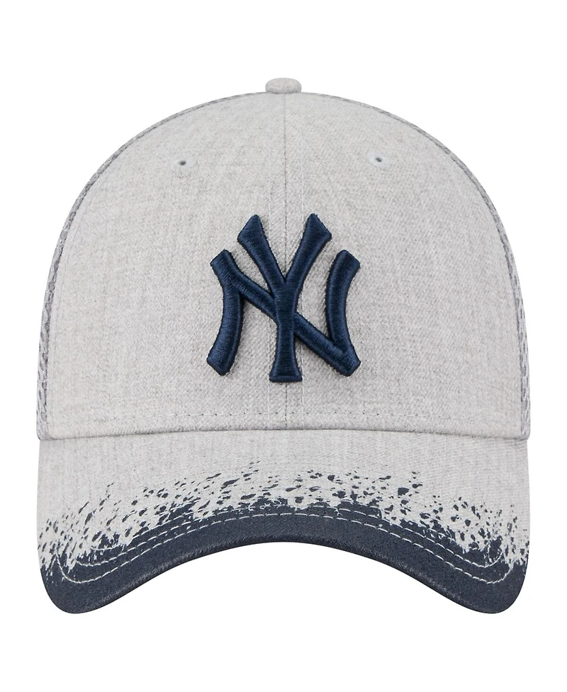 New Era Men's Gray York Yankees Visor Paint Splatter 39THIRTY Flex Hat