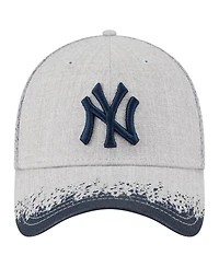 New Era Men's Gray York Yankees Visor Paint Splatter 39THIRTY Flex Hat