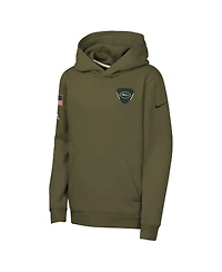 Nike Big Boys and Girls Olive New York Jets 2025 Salute to Service Club Fleece Hoodie