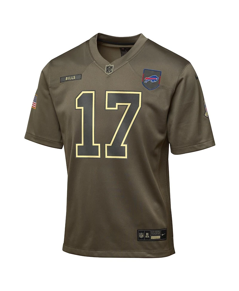 Nike Big Boys and Girls Josh Allen Olive Buffalo Bills 2025 Salute to Service Game Jersey
