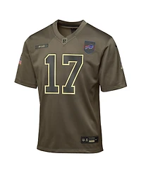 Nike Big Boys and Girls Josh Allen Olive Buffalo Bills 2025 Salute to Service Game Jersey