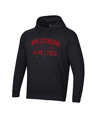 Under Armour Men's Black Wisconsin Badgers 2025 Sideline Rival Fleece Hoodie