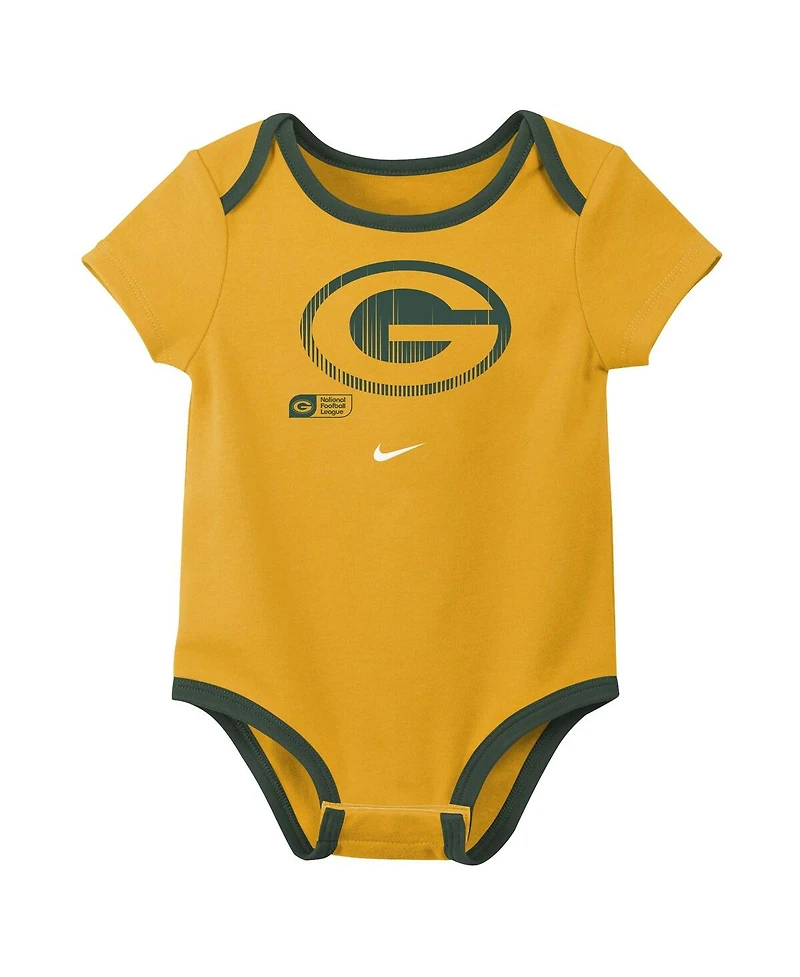 Nike Baby Boys and Girls 3-Pack Jordan Love Green Bay Packers Name Number Bodysuit Set