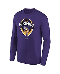 Nike Big Boys and Girls Purple Minnesota Vikings Primetime Legend Icon Long Sleeve Performance T-Shirt