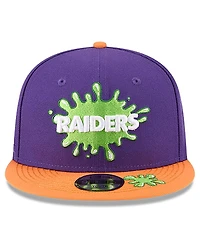 New Era Big Boys and Girls Purple/Orange Las Vegas Raiders Nickelodeon Slime 9FIFTY Snapback Hat