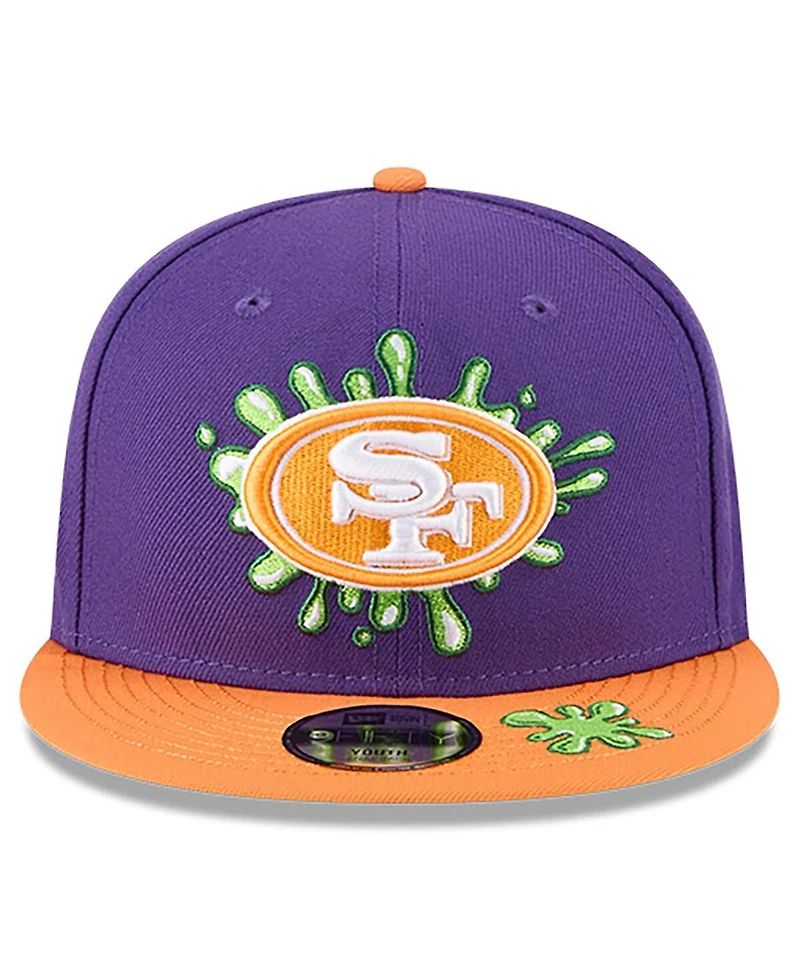 New Era Big Boys and Girls Purple/Orange San Francisco 49ers Nickelodeon Slime 9FIFTY Snapback Hat