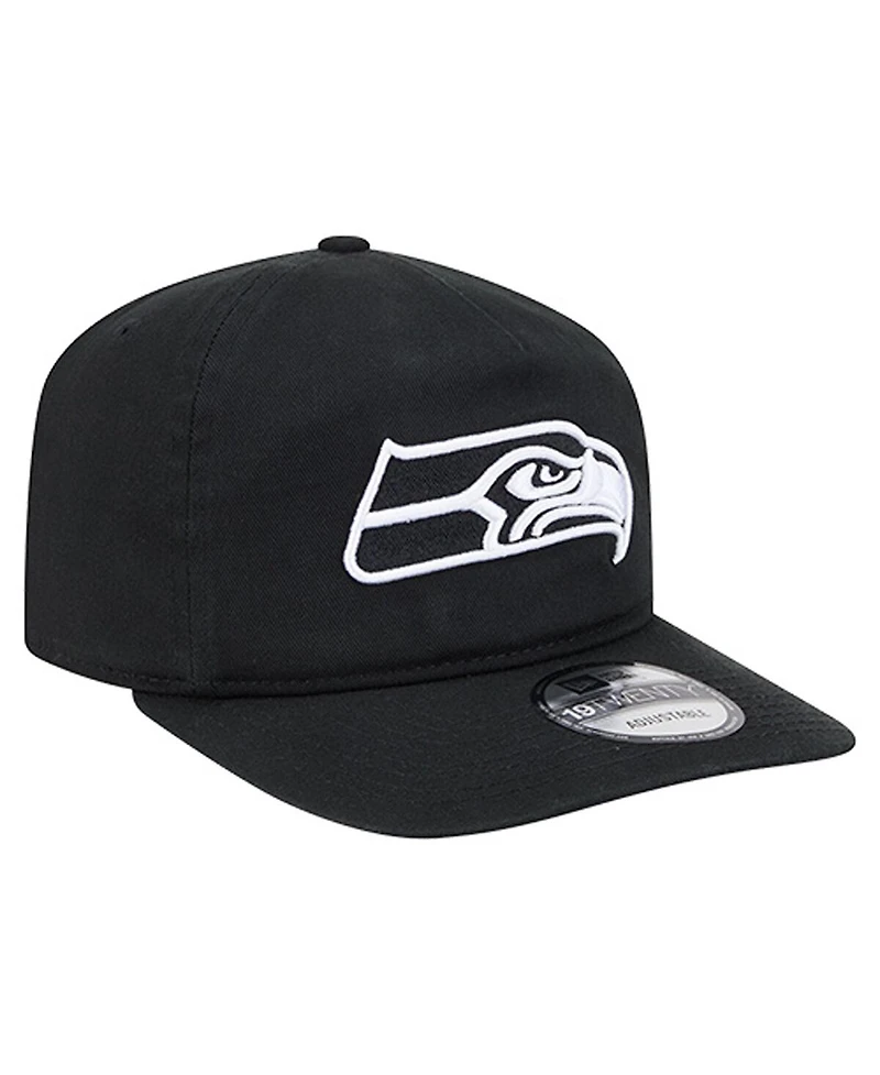 New Era Men's Black/White Seattle Seahawks 19TWENTY Adjustable Hat