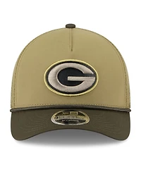 New Era Big Boys and Girls Green/Dark Green Green Bay Packers 2025 Salute to Service 9FORTY A-Frame Adjustable Hat