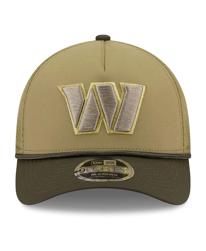 New Era Big Boys and Girls Green/Dark Green Washington Commanders 2025 Salute to Service 9FORTY A-Frame Adjustable Hat