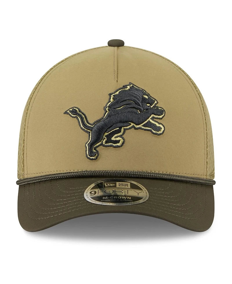 New Era Men's Green Detroit Lions 2025 Salute to Service 9FORTY A-Frame M-Crown Adjustable Hat