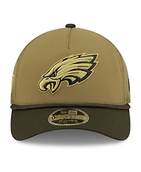 New Era Men's Green Philadelphia Eagles 2025 Salute to Service 9FORTY A-Frame M-Crown Adjustable Hat