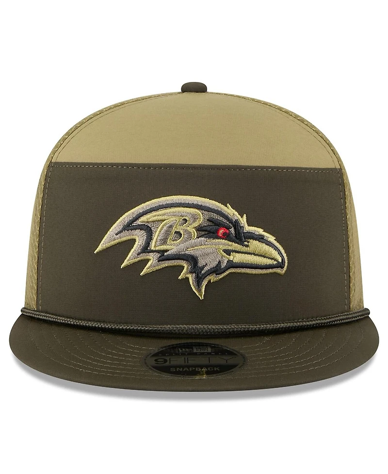 New Era Men's Dark Green Baltimore Ravens 2025 Salute to Service Split Panel 9FIFTY Snapback Hat