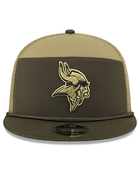 New Era Men's Dark Green Minnesota Vikings 2025 Salute to Service Split Panel 9FIFTY Snapback Hat