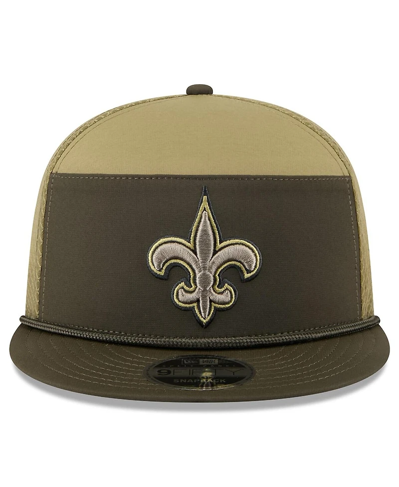 New Era Men's Dark Green New Orleans Saints 2025 Salute to Service Split Panel 9FIFTY Snapback Hat