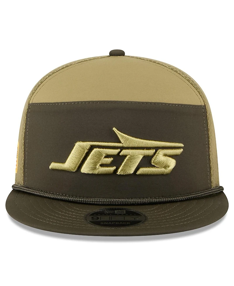 New Era Men's Dark Green New York Jets 2025 Salute to Service Split Panel 9FIFTY Snapback Hat