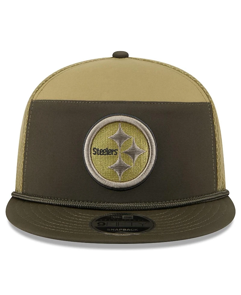 New Era Men's Dark Green Pittsburgh Steelers 2025 Salute to Service Split Panel 9FIFTY Snapback Hat