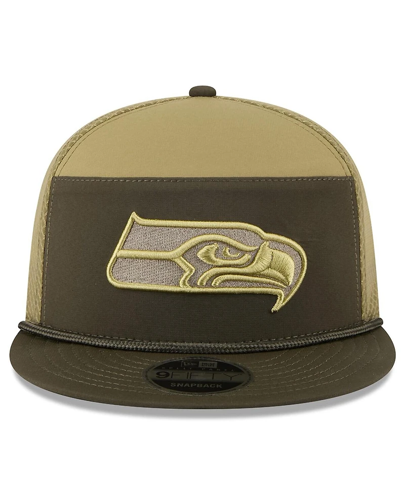 New Era Men's Dark Green Seattle Seahawks 2025 Salute to Service Split Panel 9FIFTY Snapback Hat