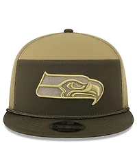 New Era Men's Dark Green Seattle Seahawks 2025 Salute to Service Split Panel 9FIFTY Snapback Hat