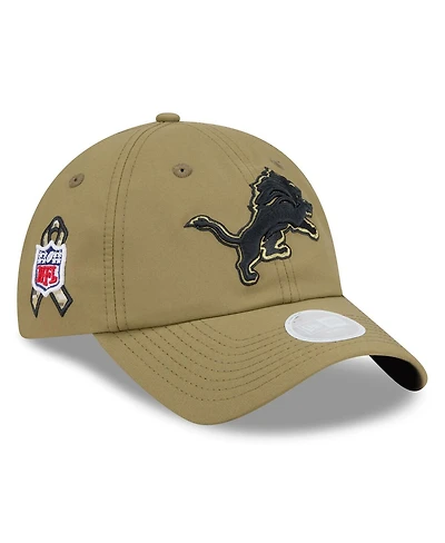 New Era Women's Green Detroit Lions 2025 Salute to Service Pony Tail Adjustable Hat