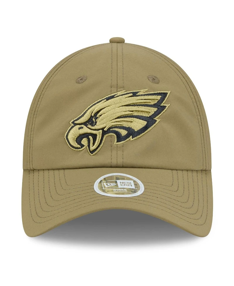 New Era Women's Green Philadelphia Eagles 2025 Salute to Service Pony Tail Adjustable Hat